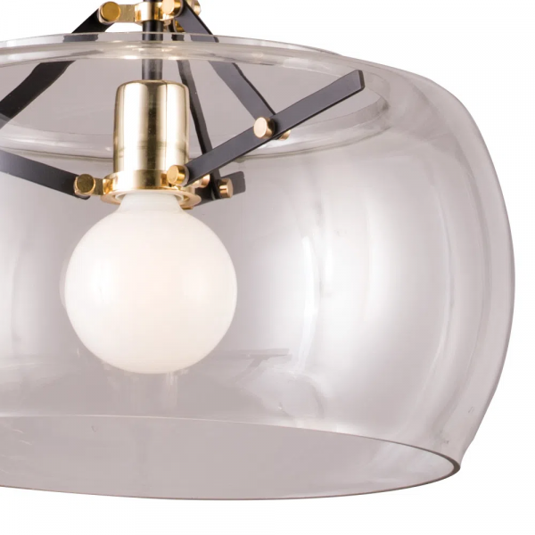 PENDENTE NOBU D 40CM X 31CM 1 X A60 40W PRETO / DOURADO E TRANSP - RE004BC - 3