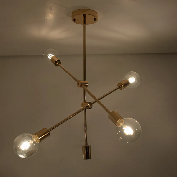 PENDENTE IPANEMA DOURADO (D)68CM (A)139CM 4XE27 160W - RM003G - 2