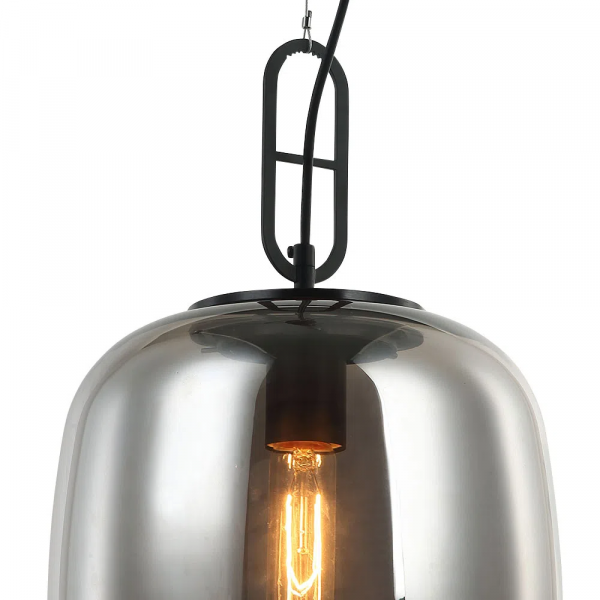 PENDENTE KHAO PRETO E FUME (D)25CM (A)45CM 1XE27 40W - OP060S - 3