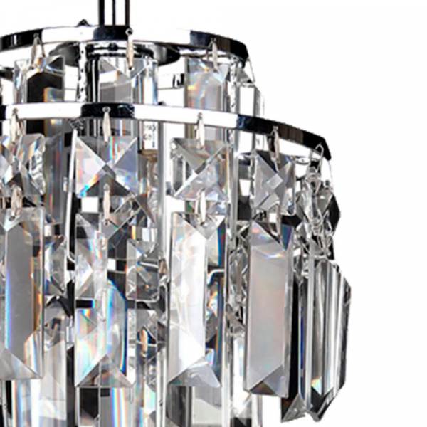 PENDENTE KRI CROMADO E TRANSPARENTE (D)18CM (A)21CM 1XG9 40W - HU2105 - 2