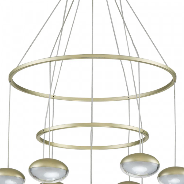 PENDENTE LUDIQUE DOURADO E TRANSPARENTE E BRANCO (D)66CM (A)87CM 10X5W 3000K 2500LM - EG007 - 3