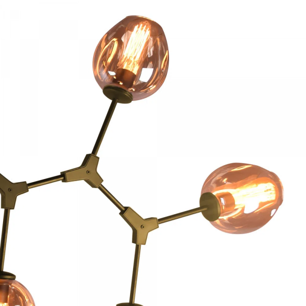 PENDENTE ORBE DOURADO E CHAMPAGNE (C)100CM (L)40CM (A)95CM 7XE27 280W - KY001MG - 2