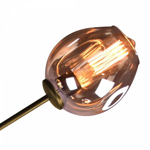 PENDENTE ORBE DOURADO E CHAMPAGNE (C)80CM (L)40CM (A)95CM 5XE27 200W - KY001SG - 3