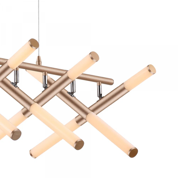 PENDENTE PALITO DOURADO (C)90CM (L)60CM (A)11CM 16X3,375W 2700K 3250LM - CD015 - 2