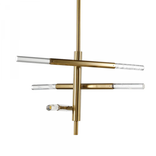 PENDENTE PÉTRA DOURADO E TRANSPARENTE (D)54CM (A)31CM 3X6W 3000K 900LM - OC009 - 2