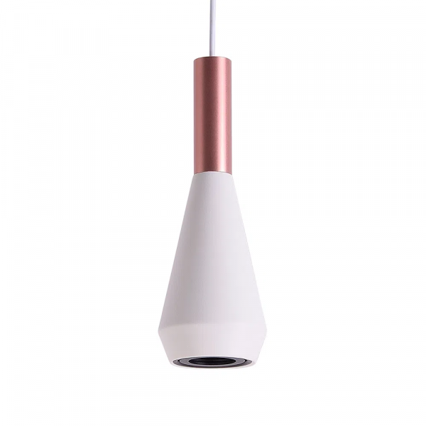 PENDENTE PITUCO ROSE GOLD E BRANCO E BRANCO (D)9CM (A)26CM 1XGU10 10W - ML016W - 2