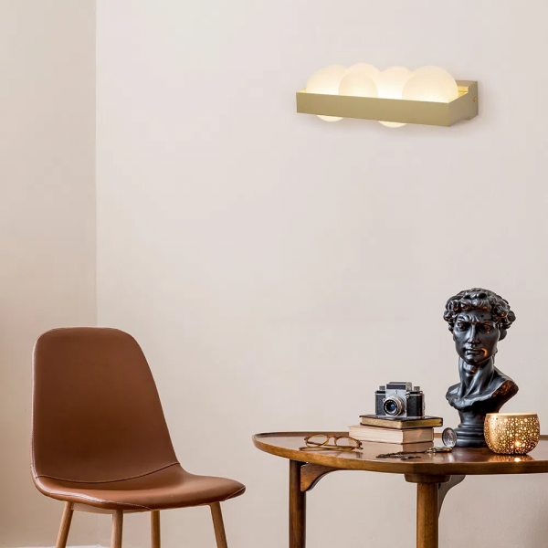 ARANDELA POEMA DOURADO E BRANCO (C)30CM (L)6CM (A)9CM 1X10W 3000K 500LM - EG005 - 5