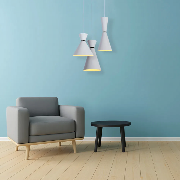 PENDENTE SET BRANCO E NICKEL (D)18CM (A)3.5CM 1X40W E27 - 4