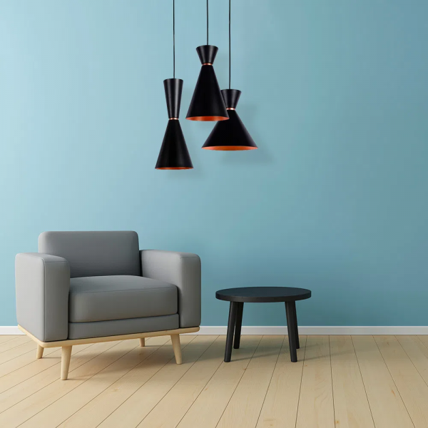 PENDENTE SET PRETO E COBRE (D)18CM (A)41,5CM 1X40W E27 - 2