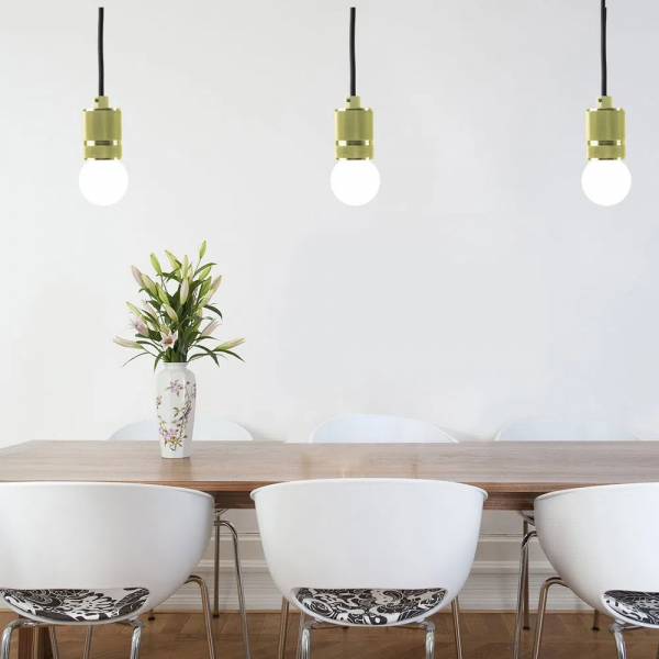 PENDENTE SOCKET D 5CM X 6CM 1XE27 127V / 220V DOURADO - DA002B - 1