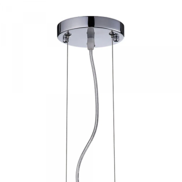 PENDENTE / PLAFON SOHO CROMADO E TRANSPARENTE E AMBAR (D)28CM (A)13CM 3XG9 75W - PD005AM - 1