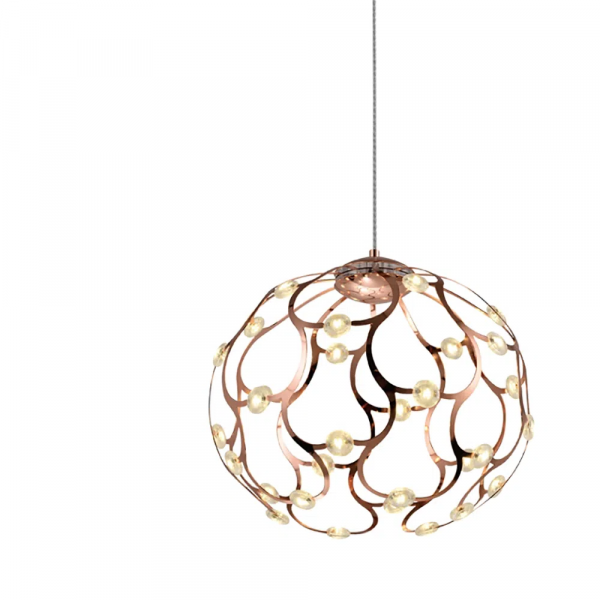 PENDENTE SPHER D 55CM X 45CM 40 X LED 0,8W 127V / 220V ROSE E TRANSP - BB002L - 2