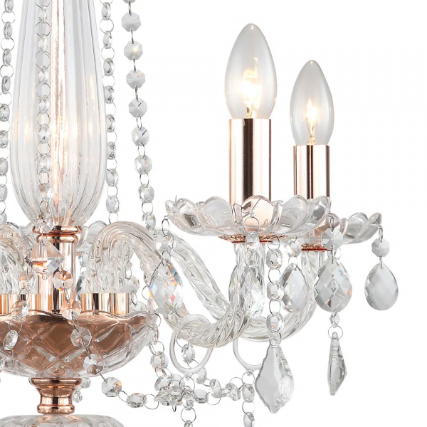 PENDENTE TYENE ROSE GOLD E TRANSPARENTE (D)54CM (A)63CM 5XE14 200W - JF305 - 3