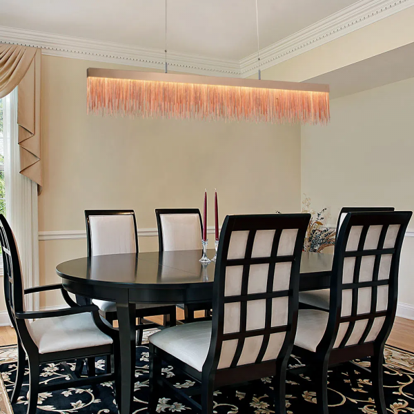 PENDENTE VOILE ROSE GOLD (C)120CM (L)2.5CM (A)18CM 1X33,6W 3000K 1680LM - BB003 - 4