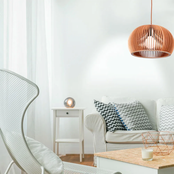 PENDENTE WOOD CROMADO E MARROM (D)45CM (A)28CM 1XE27 40W - LB003 - 3