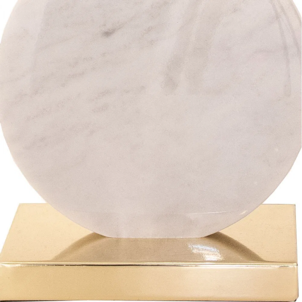 BASE PARA ABAJUR BIAGIO DOURADO E BRANCO (D)22CM (L)12CM (A)37CM 1XE27 40W - GL016WG - 3
