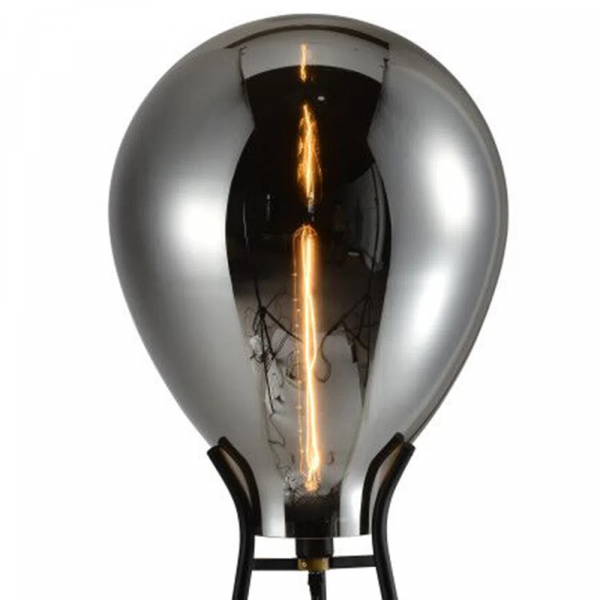 COLUNA CAJU PRETO E CROMADO (D)40CM (A)154CM 1XE27 40W - RZ004 - 3