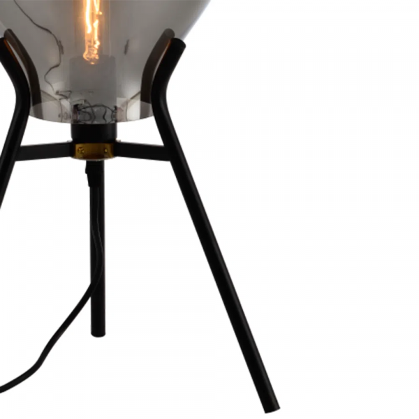 ABAJUR CAJU PRETO E CROMADO (D)30CM (A)58CM 1XE27 40W - RZ003 - 2