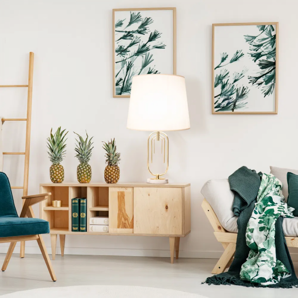 BASE PARA ABAJUR MONACO DOURADO E BRANCO (D)14CM (A)42CM 1XE27 40W - GL015G - 3