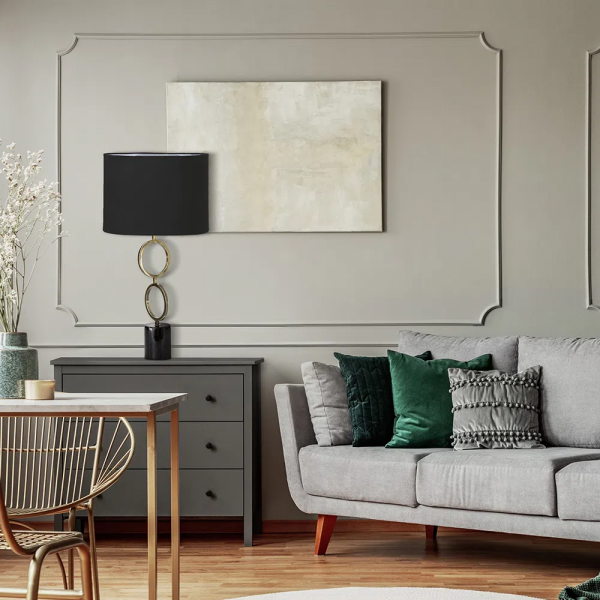 BASE PARA ABAJUR TARSILA DOURADO E PRETO (C)14CM (L)14CM (A)55.5CM 1XE27 40W - GL008 - 3