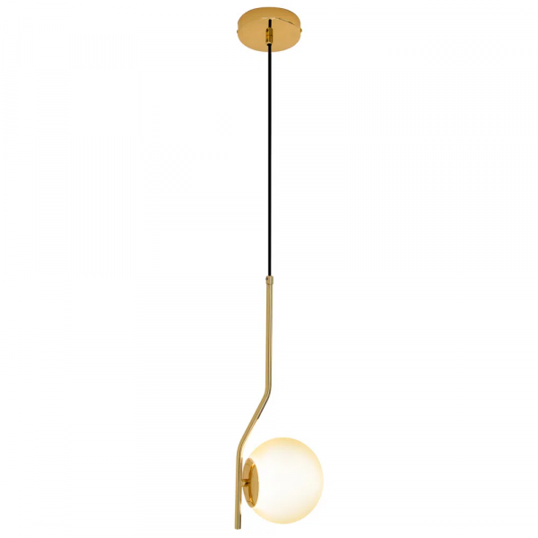 PENDENTE VIVA DOURADO E BRANCO (D)16CM (A)45CM 1XE27 BOLINHA 5W - SQ006 - 1