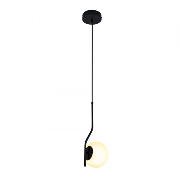 PENDENTE VIVA CROMO NEGRO E BRANCO (D)16CM (A)45CM 1XE27 BOLINHA 5W - SQ006B - 2