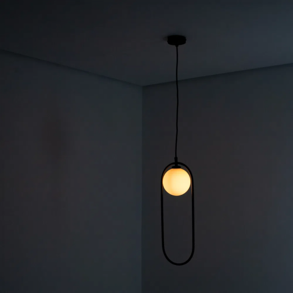 PENDENTE GUDE PRETO (D)17CM (A)47CM 5X5W G9 - 2