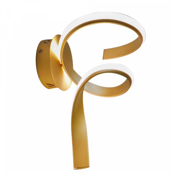 ARANDELA FLUIRE DOURADO (C)20CM (L)30CM (A)40CM 1X12W 3000K 720LM - ARANDELA FLUIRE DOURADO (C)20CM (L)30CM (A)40CM 1X12W 3000K 720LM - 2