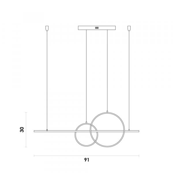 PENDENTE ANIMA PRETO (C)91CM (L)4CM (A)30CM 1XLED 32W 3000K 1600LM IP20 - 1