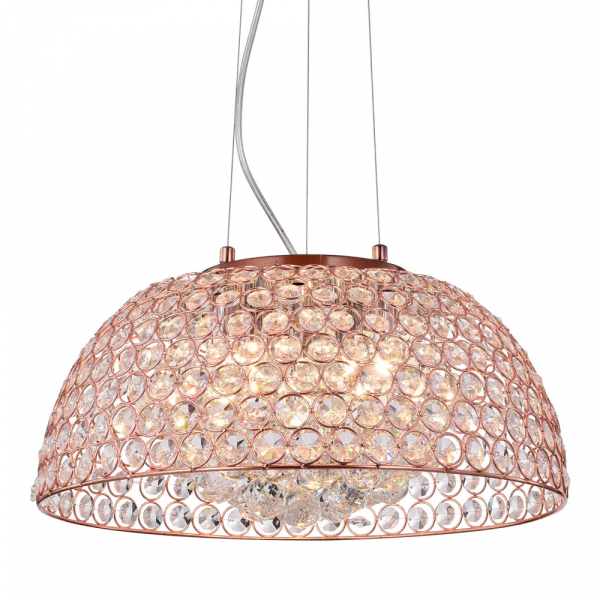 PENDENTE BELLS COBRE E TRANSPARENTE (D)40CM (A)16.5CM 5XG9 200W - PD009S - 3