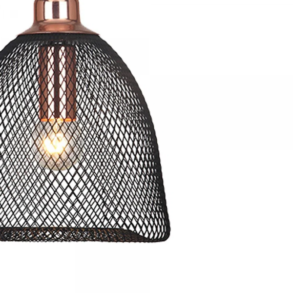 PENDENTE COPPER COBRE E PRETO (D)18CM (A)23CM 1XE27 40W - XN002 - 3