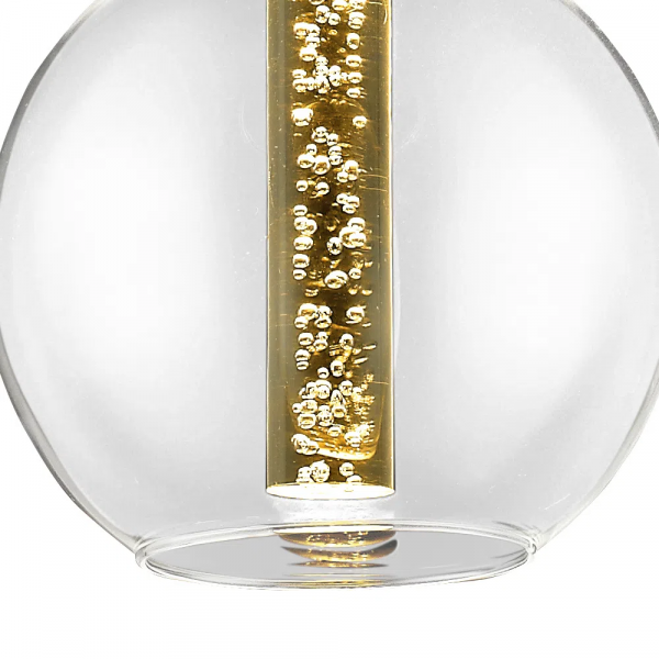 PENDENTE EGEO CROMADO E TRANSPARENTE (D)18CM (A)29CM 1X5W 3000K - HO122 - 2