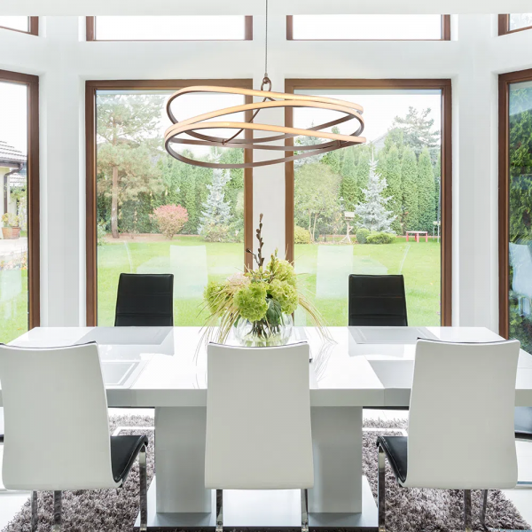 PENDENTE FITA DOURADO (D)60CM (A)31CM 1X66W 3000K 3300LM - BB018 - 3