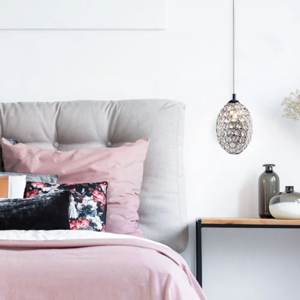 PENDENTE GOUTTE CROMADO E TRANSPARENTE (D)10CM (A)15CM 1XG9 40W - GA014 - 2