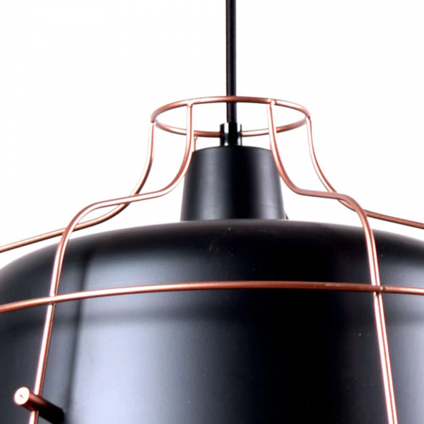 PENDENTE GRAD D 44CM X 35CM 1XE27 127V / 220V PRETO. DOURADO E BRANCO - KE005BG - 3