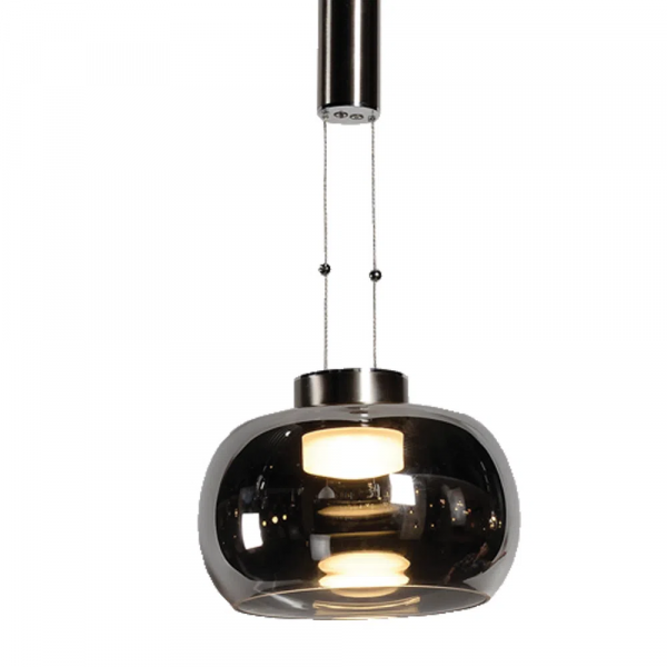 PENDENTE IOIÔ NICKEL E FUME (D)22CM (A)19CM 1X8.5W 3000K 850LM - BB008N - 2