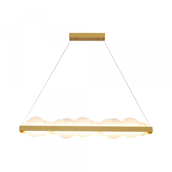 PENDENTE POEMA DOURADO E BRANCO (C)100CM (L)6CM (A)12CM 1X34W 3000K 1700LM - EG004