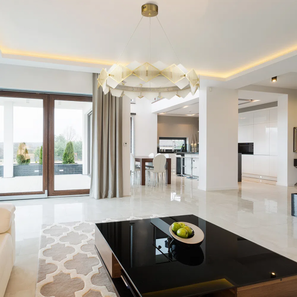 PENDENTE LOSANGHE DOURADO E BRANCO (D)80CM (A)17.9CM 4X17W 3000K 3400LM - EG002L - 4