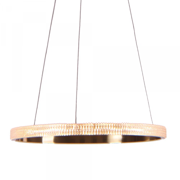 PENDENTE OCA DOURADO E TRANSPARENTE (D)60CM (A)4CM 1X32W 3000K 1881LM - GD001 - 4
