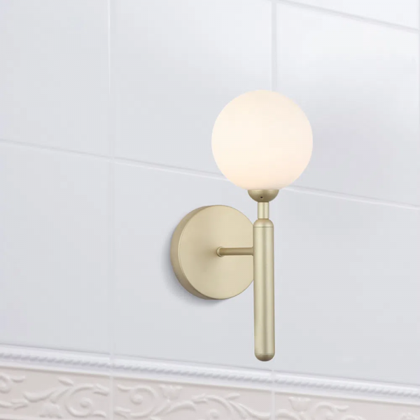 ARANDELA ABAPORU DOURADO E BRANCO (C)16CM (L)12CM (A)32CM 1XG9 25W - HL014 - 1