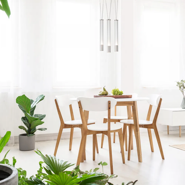 PENDENTE ÁGUA NICKEL E TRANSPARENTE E BRANCO (D)40CM (A)38.5CM 3X7W 3000K 9 - RE015M - 4