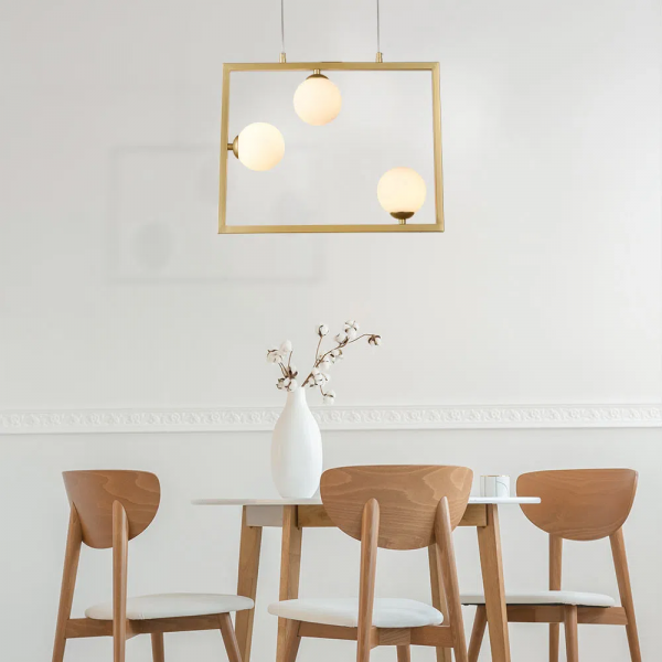 PENDENTE BALANÇO DOURADO E BRANCO (D)45CM (A)35CM 3XG9 75W - TR005 - 4