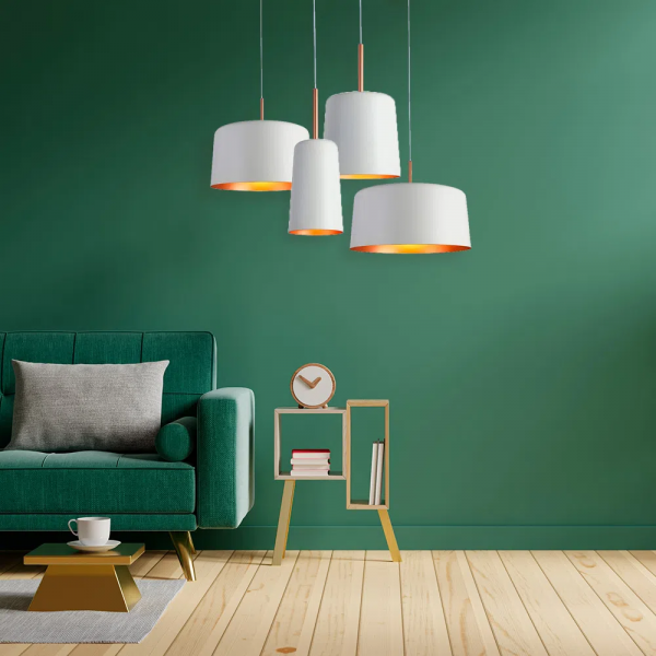 PENDENTE BOT BRANCO E COBRE (D)50CM (A)38,5CM 1X40W E27 - 5