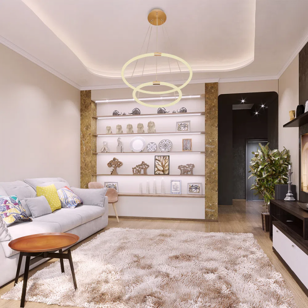 PENDENTE CIRCOLO FRENCH GOLD E BRANCO (D)60CM 1X43,2W 3000K 2160LM - BB022 - 4