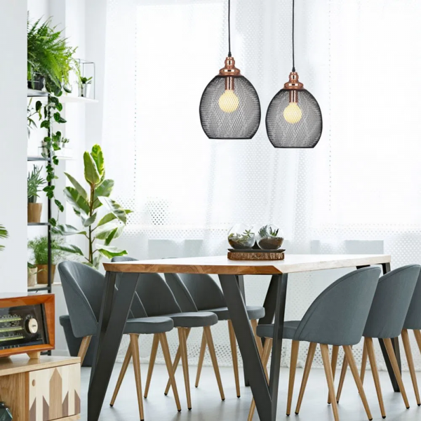 PENDENTE COPPER COBRE E PRETO (D)28CM (A)41CM 1XE27 40W - XN003 - 4