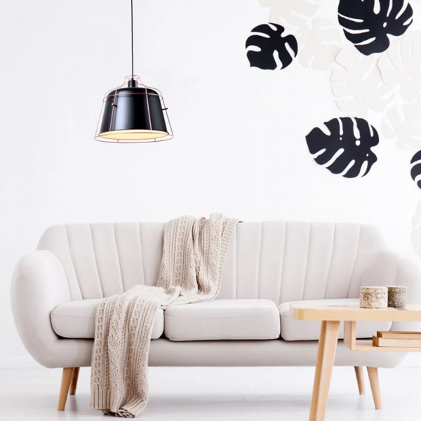 PENDENTE GRAD D 44CM X 35CM 1XE27 127V / 220V PRETO. DOURADO E BRANCO - KE005BG - 4