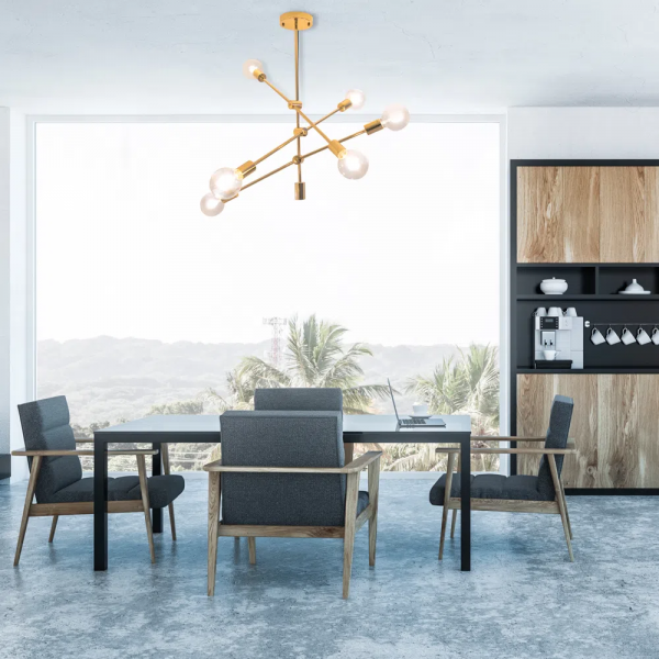 PENDENTE IPANEMA DOURADO (D)68CM (A)139CM 6XE27 240W - RM004G - 4