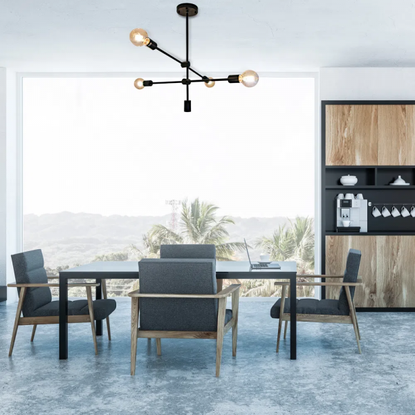 PENDENTE IPANEMA PRETO (D)68CM (A)139CM 4XE27 160W - RM003B - 4