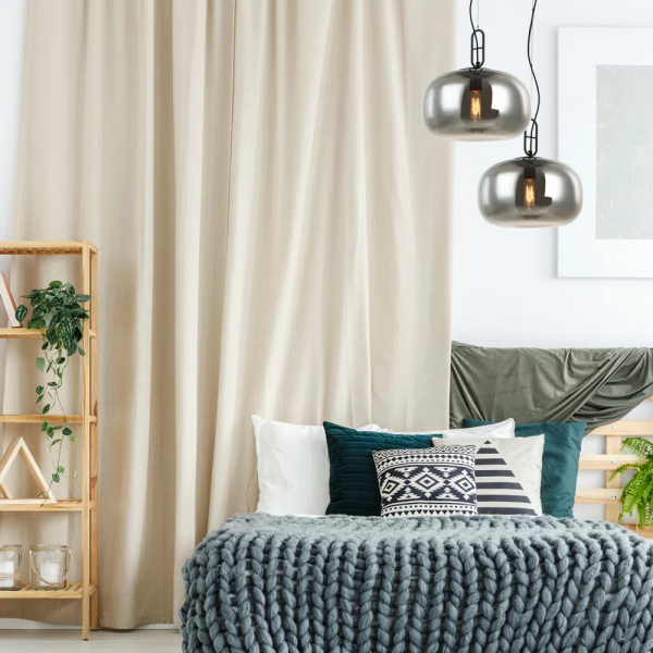 PENDENTE KHAO D 35CM X 36,5CM 1XE27 127V / 220V PRETO E FUME - OP061S - 4