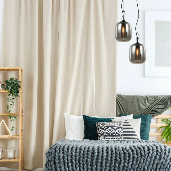 PENDENTE KHAO PRETO E FUME (D)25CM (A)45CM 1XE27 40W - OP060S - 4